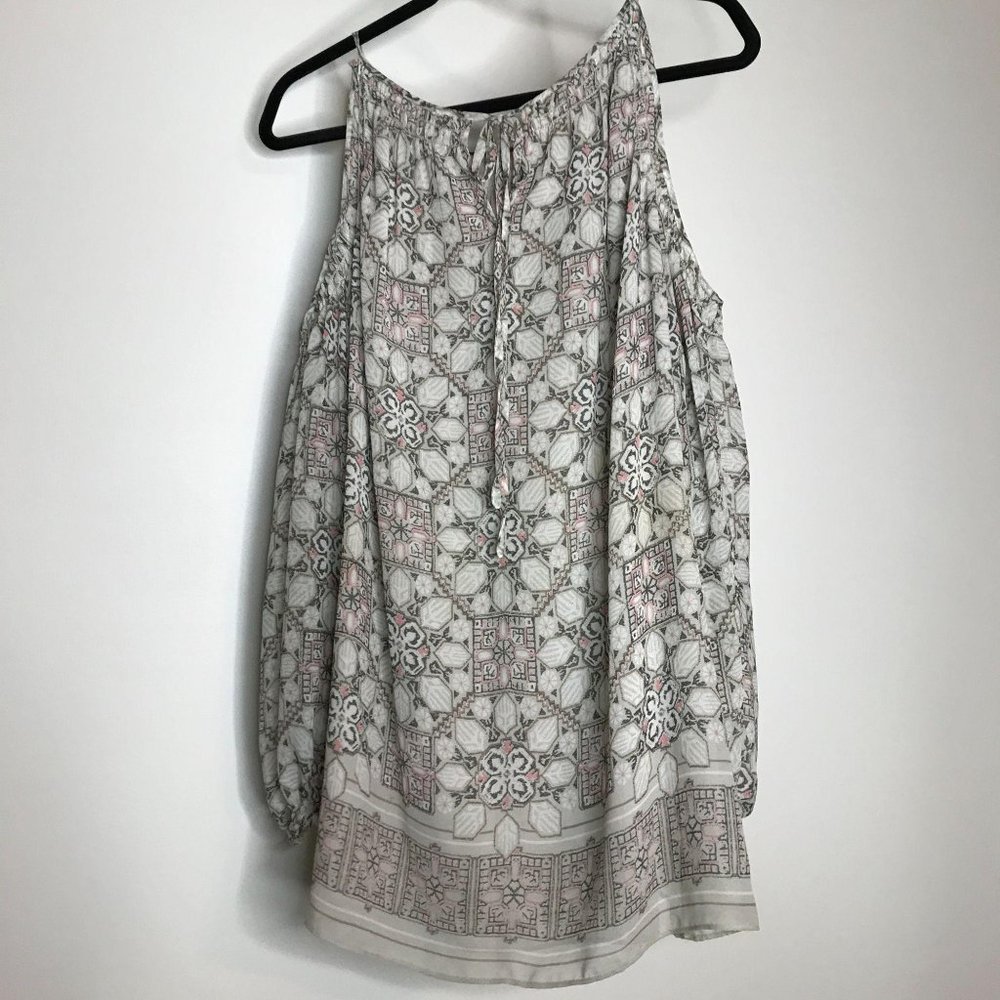 Max Studio Edit Cold Shoulder Geometric Blouse Sz… - image 4